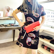 FENDI Grained Leather Clutch Bag